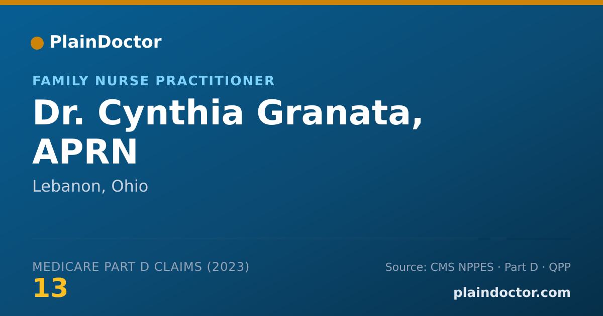 Shareable card for Cynthia Granata, APRN - Family Nurse Practitioner, Lebanon, OH