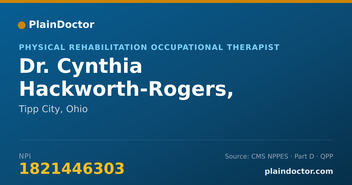 Shareable card for Cynthia Hackworth-Rogers, OTR/L, ATP - Physical Rehabilitation Occupational Therapist, Tipp City, OH