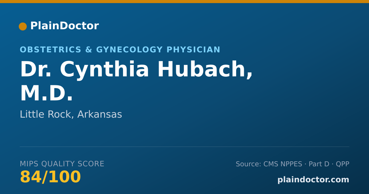 Shareable card for Cynthia Hubach, M.D. - Obstetrics & Gynecology Physician, Little Rock, AR