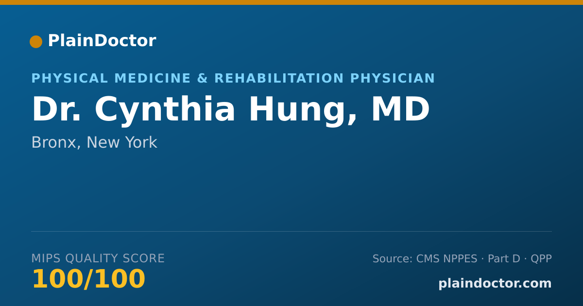 Shareable card for Cynthia Hung, MD - Physical Medicine & Rehabilitation Physician, Bronx, NY