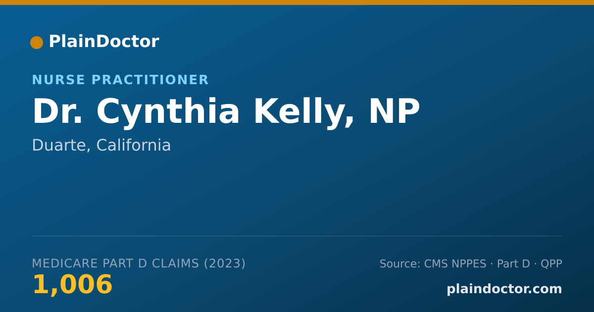 Shareable card for Cynthia Kelly, NP - Nurse Practitioner, Duarte, CA