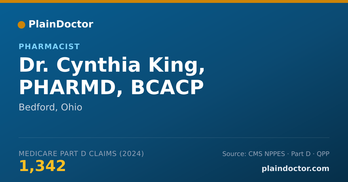 Shareable card for Cynthia King, PHARMD, BCACP - Pharmacist, Bedford, OH