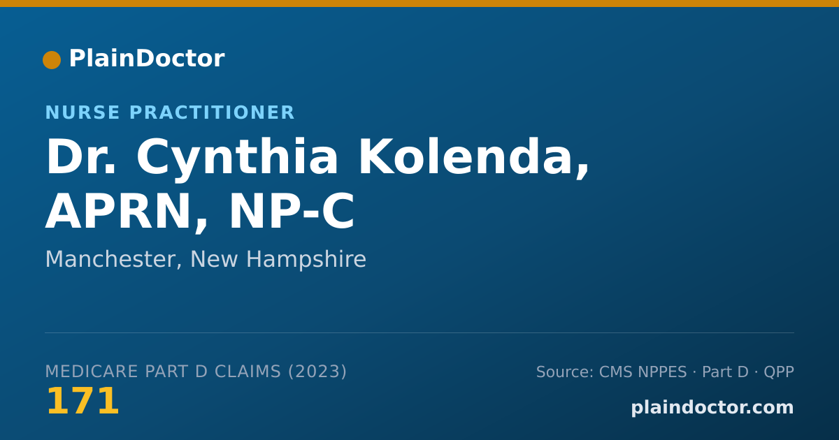 Shareable card for Cynthia Kolenda, APRN, NP-C - Nurse Practitioner, Manchester, NH