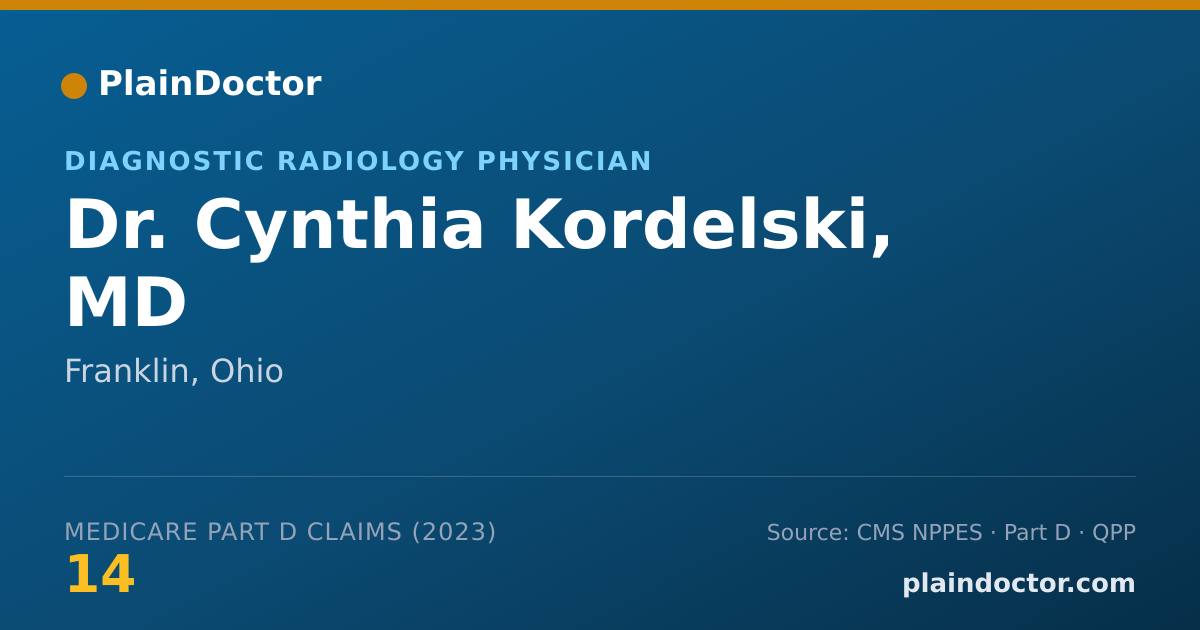Shareable card for Cynthia Kordelski, MD - Diagnostic Radiology Physician, Franklin, OH