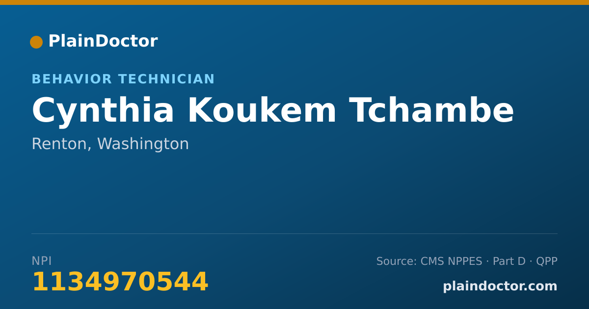 Shareable card for Cynthia Koukem Tchambe - Behavior Technician, Renton, WA