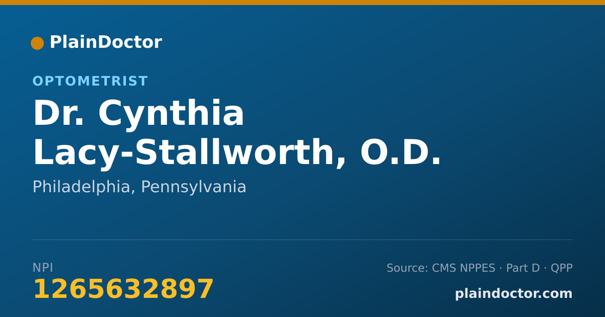 Shareable card for Cynthia Lacy-Stallworth, O.D. - Optometrist, Philadelphia, PA