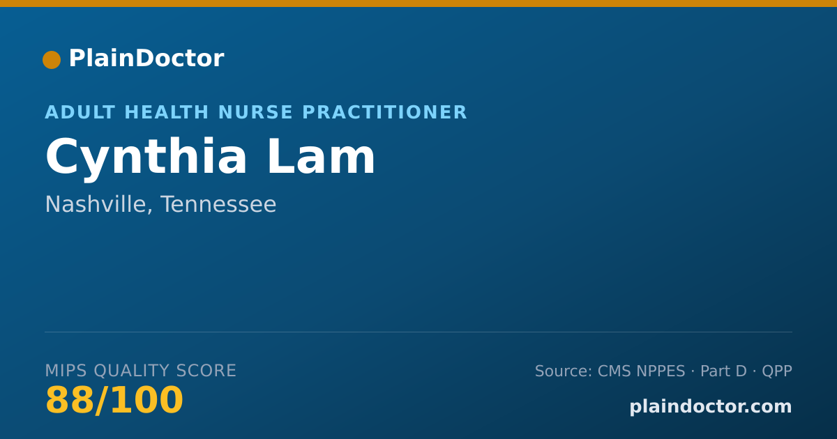 Shareable card for Cynthia Lam - Adult Health Nurse Practitioner, Nashville, TN