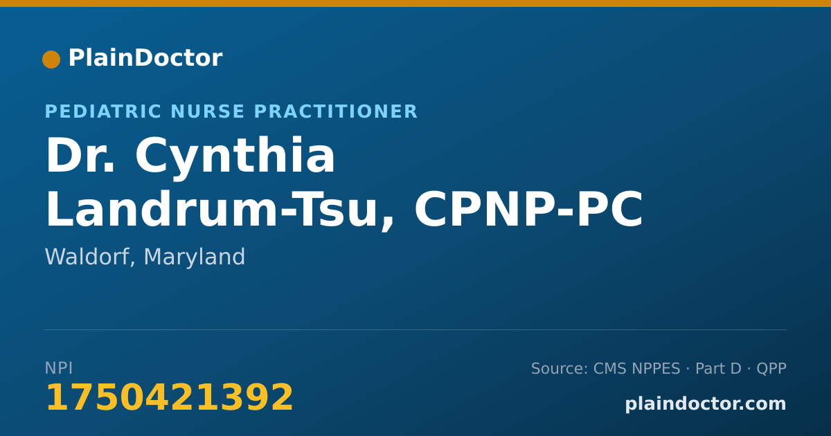 Shareable card for Cynthia Landrum-Tsu, CPNP-PC - Pediatric Nurse Practitioner, Waldorf, MD