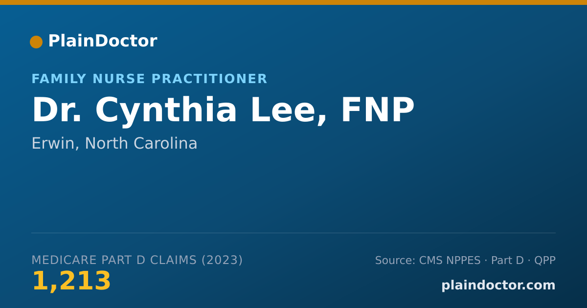 Shareable card for Cynthia Lee, FNP - Family Nurse Practitioner, Erwin, NC