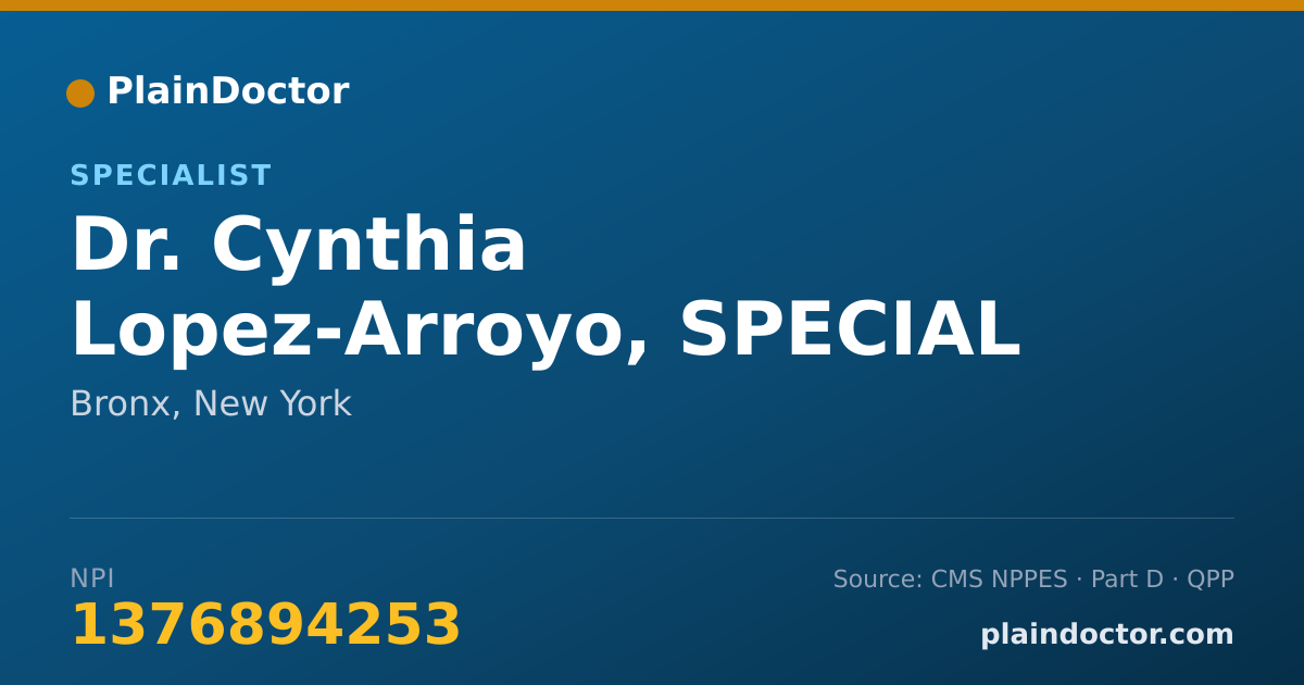 Shareable card for Cynthia Lopez-Arroyo, SPECIAL EDUCATOR - Specialist, Bronx, NY