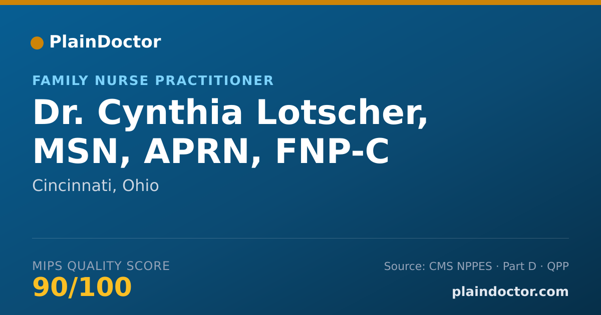 Shareable card for Cynthia Lotscher, MSN, APRN, FNP-C - Family Nurse Practitioner, Cincinnati, OH