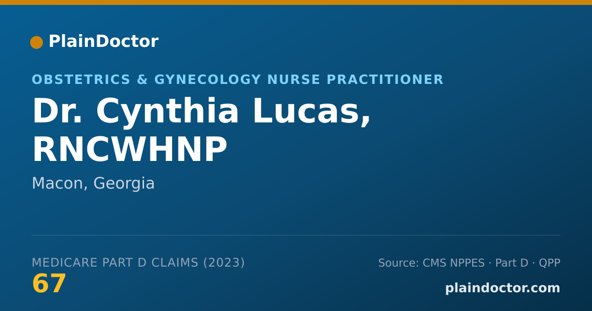 Shareable card for Cynthia Lucas, RNCWHNP - Obstetrics & Gynecology Nurse Practitioner, Macon, GA
