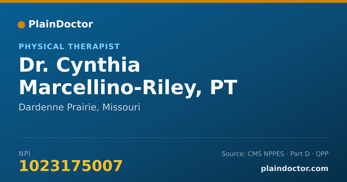 Shareable card for Cynthia Marcellino-Riley, PT - Physical Therapist, Dardenne Prairie, MO