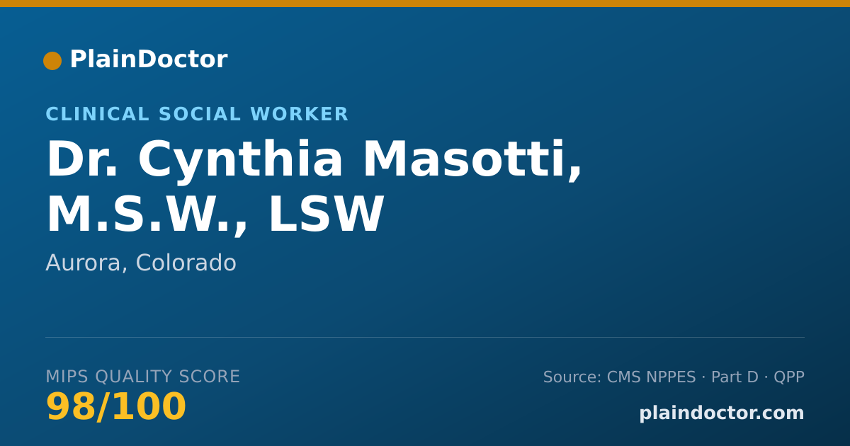 Shareable card for Cynthia Masotti, M.S.W., LSW - Clinical Social Worker, Aurora, CO