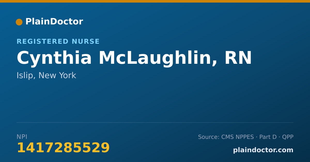 Shareable card for Cynthia McLaughlin, RN - Registered Nurse, Islip, NY