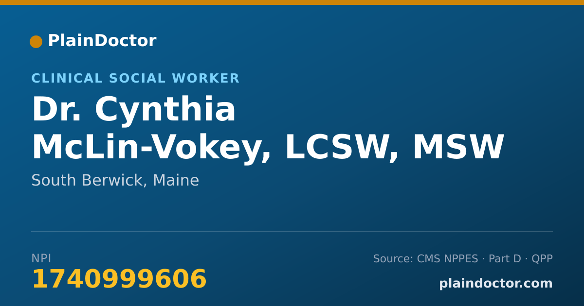 Shareable card for Cynthia McLin-Vokey, LCSW, MSW - Clinical Social Worker, South Berwick, ME