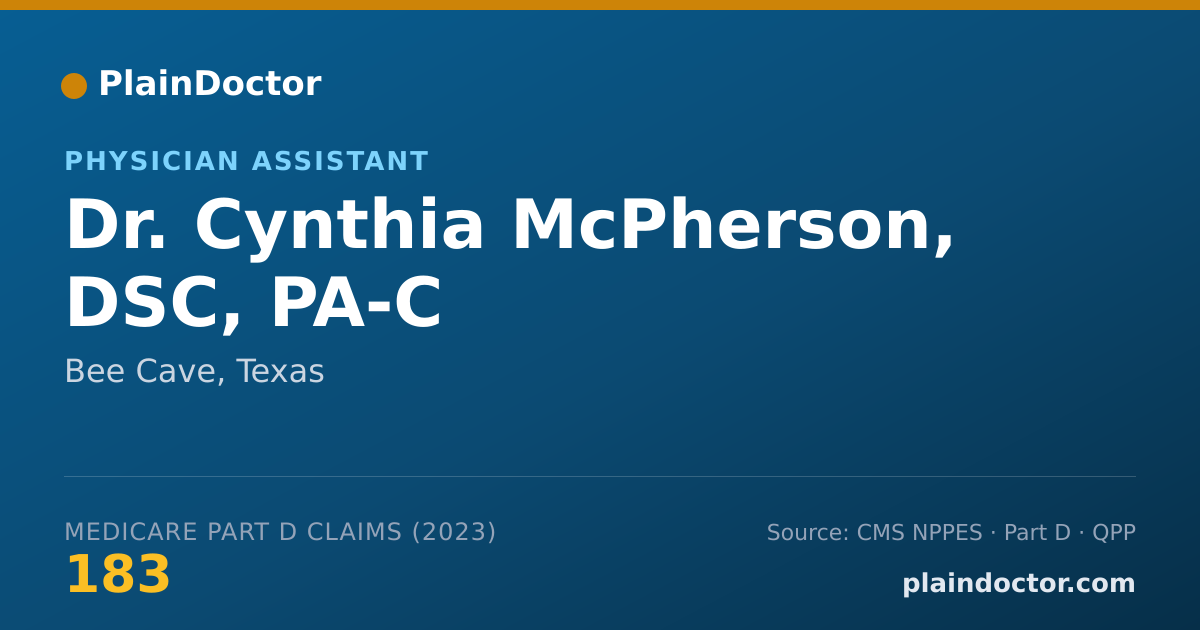 Shareable card for Cynthia McPherson, DSC, PA-C - Physician Assistant, Bee Cave, TX