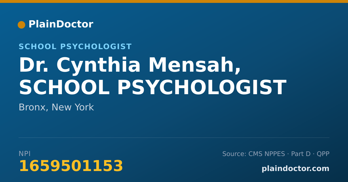 Shareable card for Cynthia Mensah, SCHOOL PSYCHOLOGIST - School Psychologist, Bronx, NY