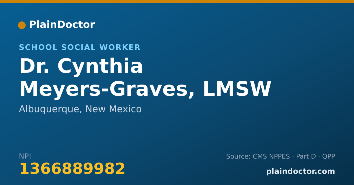 Shareable card for Cynthia Meyers-Graves, LMSW - School Social Worker, Albuquerque, NM