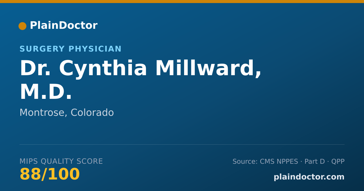 Shareable card for Cynthia Millward, M.D. - Surgery Physician, Montrose, CO