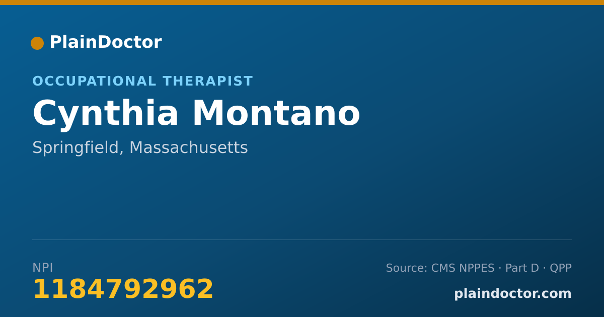 Shareable card for Cynthia Montano - Occupational Therapist, Springfield, MA