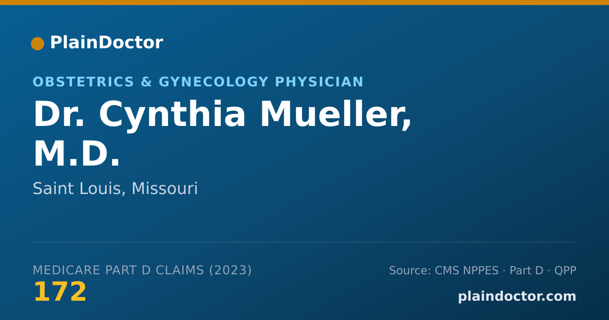 Shareable card for Cynthia Mueller, M.D. - Obstetrics & Gynecology Physician, Saint Louis, MO
