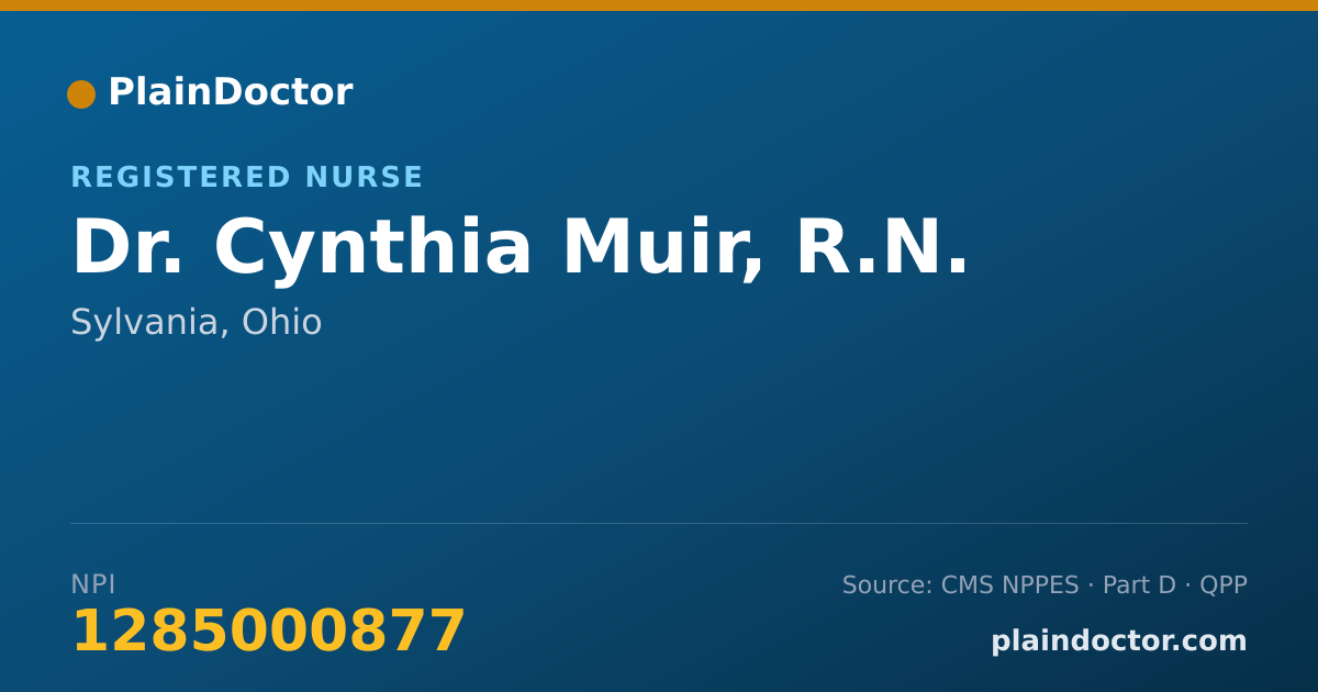 Shareable card for Cynthia Muir, R.N. - Registered Nurse, Sylvania, OH