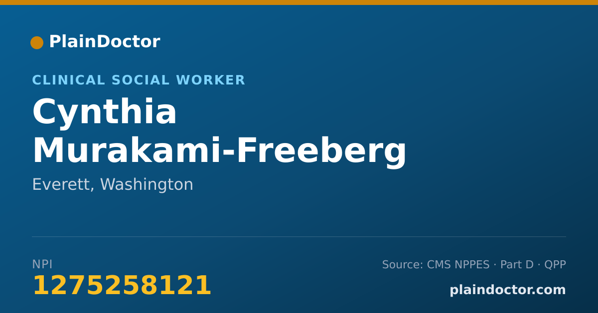 Shareable card for Cynthia Murakami-Freeberg - Clinical Social Worker, Everett, WA
