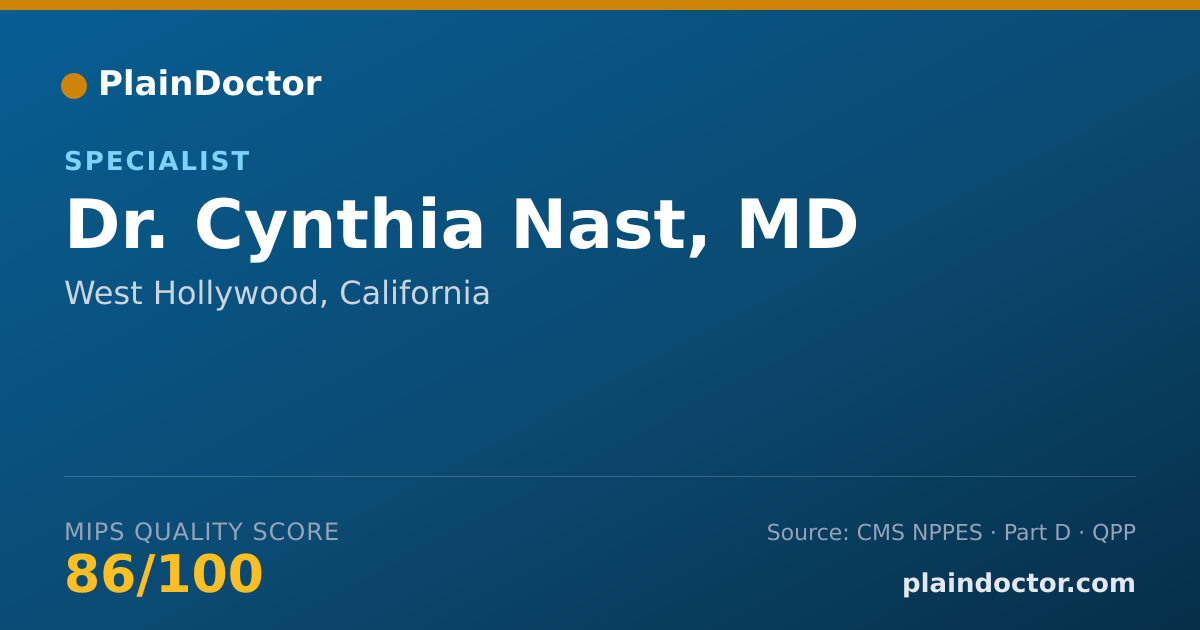 Shareable card for Cynthia Nast, MD - Specialist, West Hollywood, CA