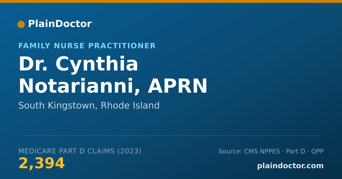 Shareable card for Cynthia Notarianni, APRN - Family Nurse Practitioner, South Kingstown, RI