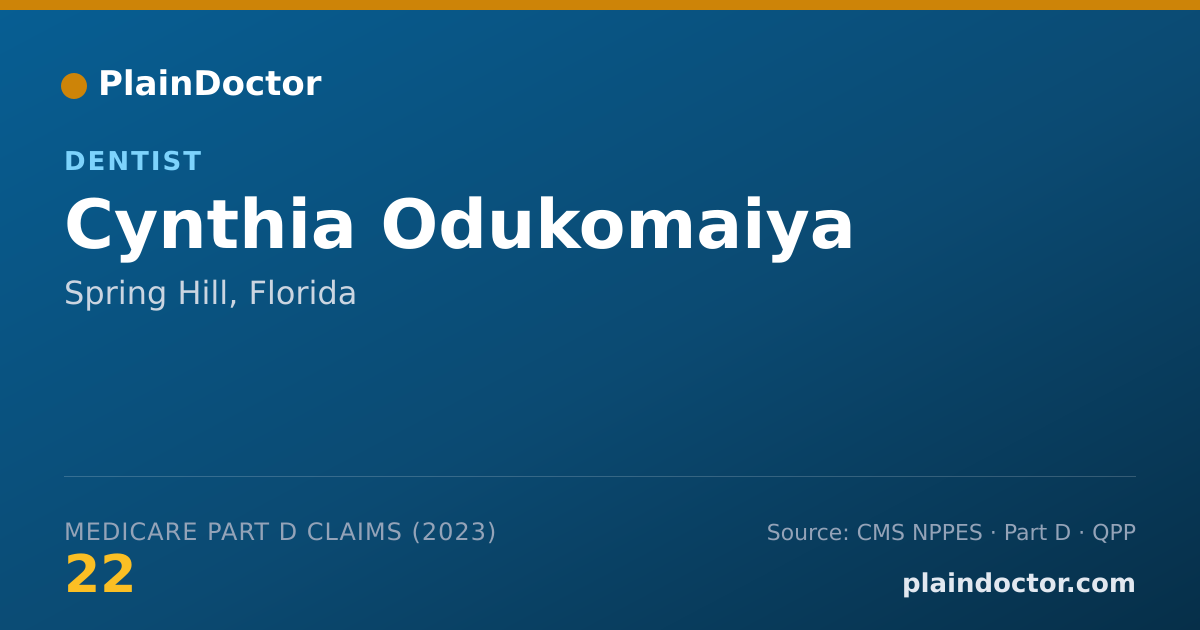 Shareable card for Cynthia Odukomaiya - Dentist, Spring Hill, FL