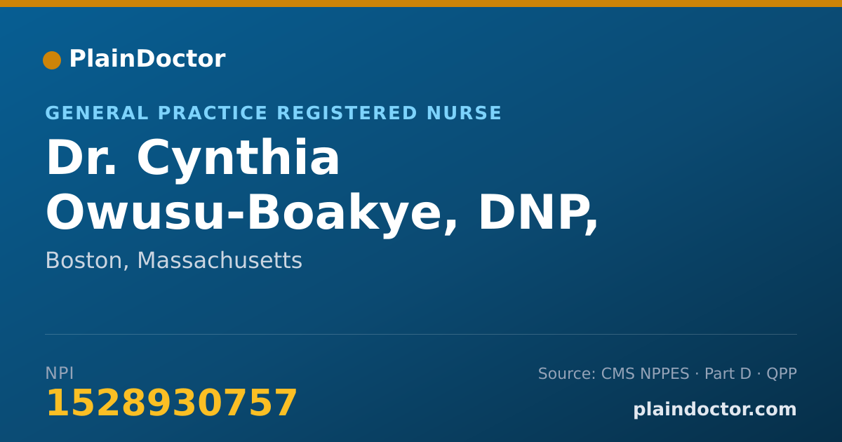 Shareable card for Cynthia Owusu-Boakye, DNP, FNP-BC - General Practice Registered Nurse, Boston, MA
