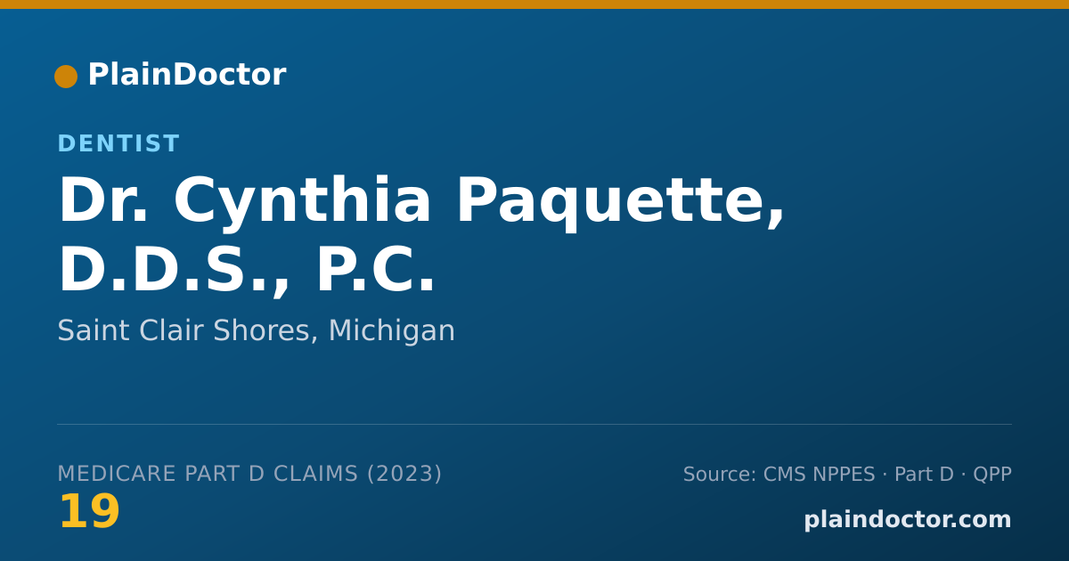 Shareable card for Cynthia Paquette, D.D.S., P.C. - Dentist, Saint Clair Shores, MI