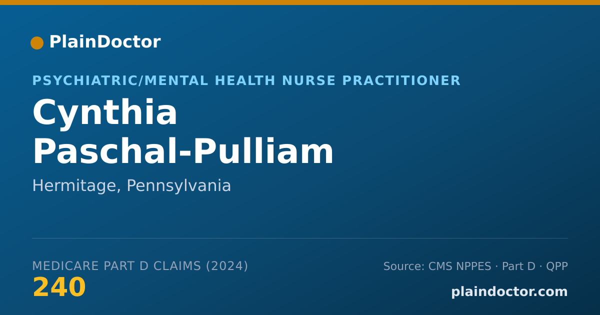 Shareable card for Cynthia Paschal-Pulliam - Psychiatric/Mental Health Nurse Practitioner, Hermitage, PA