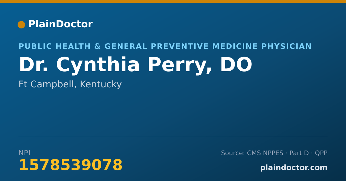 Shareable card for Cynthia Perry, DO - Public Health & General Preventive Medicine Physician, Ft Campbell, KY