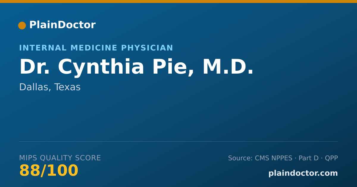 Shareable card for Cynthia Pie, M.D. - Internal Medicine Physician, Dallas, TX
