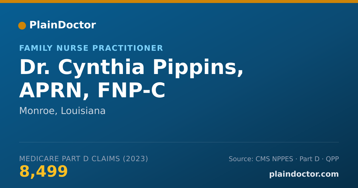 Shareable card for Cynthia Pippins, APRN, FNP-C - Family Nurse Practitioner, Monroe, LA