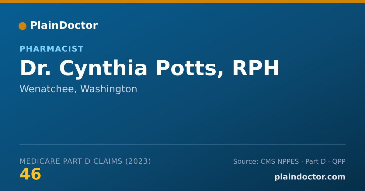 Shareable card for Cynthia Potts, RPH - Pharmacist, Wenatchee, WA