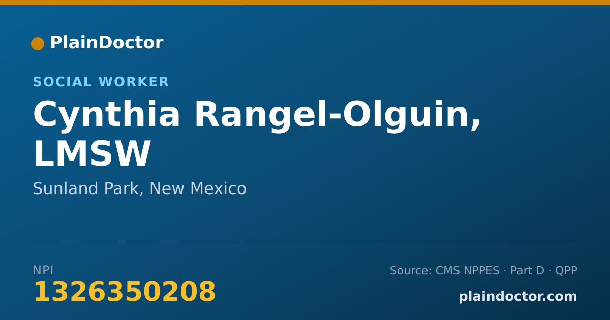 Shareable card for Cynthia Rangel-Olguin, LMSW - Social Worker, Sunland Park, NM