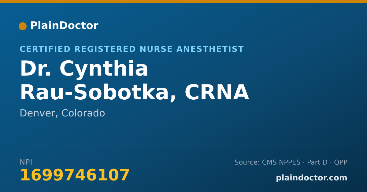 Shareable card for Cynthia Rau-Sobotka, CRNA - Certified Registered Nurse Anesthetist, Denver, CO