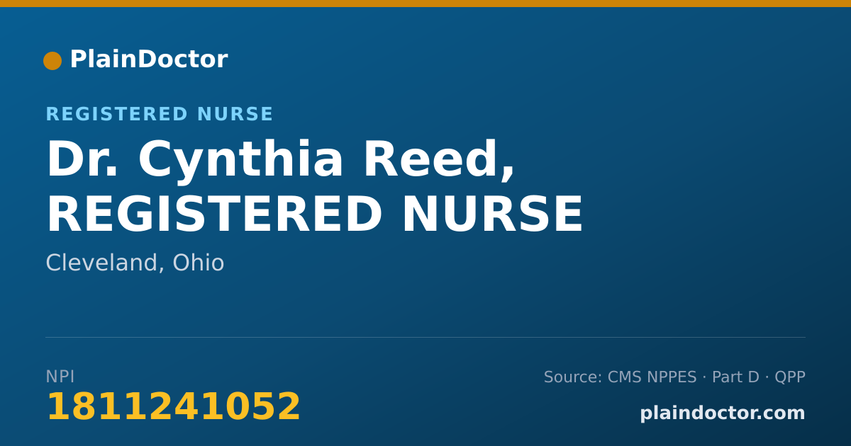 Shareable card for Cynthia Reed, REGISTERED NURSE - Registered Nurse, Cleveland, OH