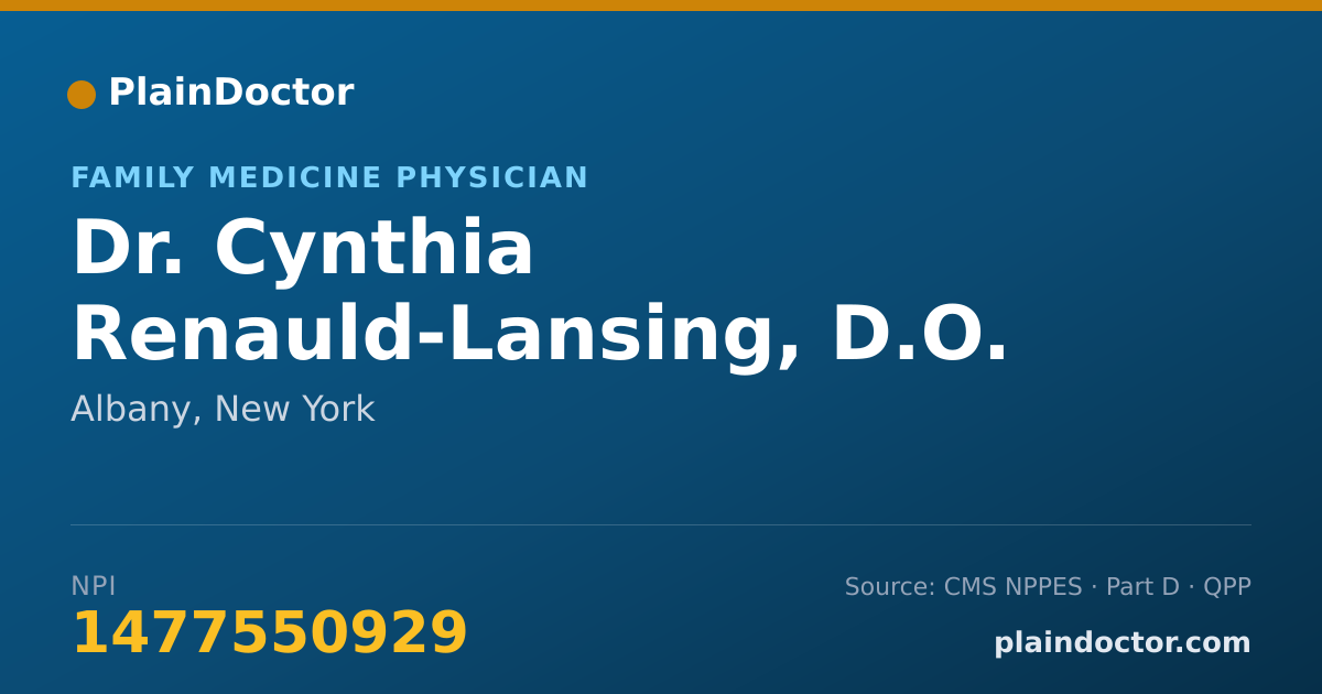 Shareable card for Cynthia Renauld-Lansing, D.O. - Family Medicine Physician, Albany, NY
