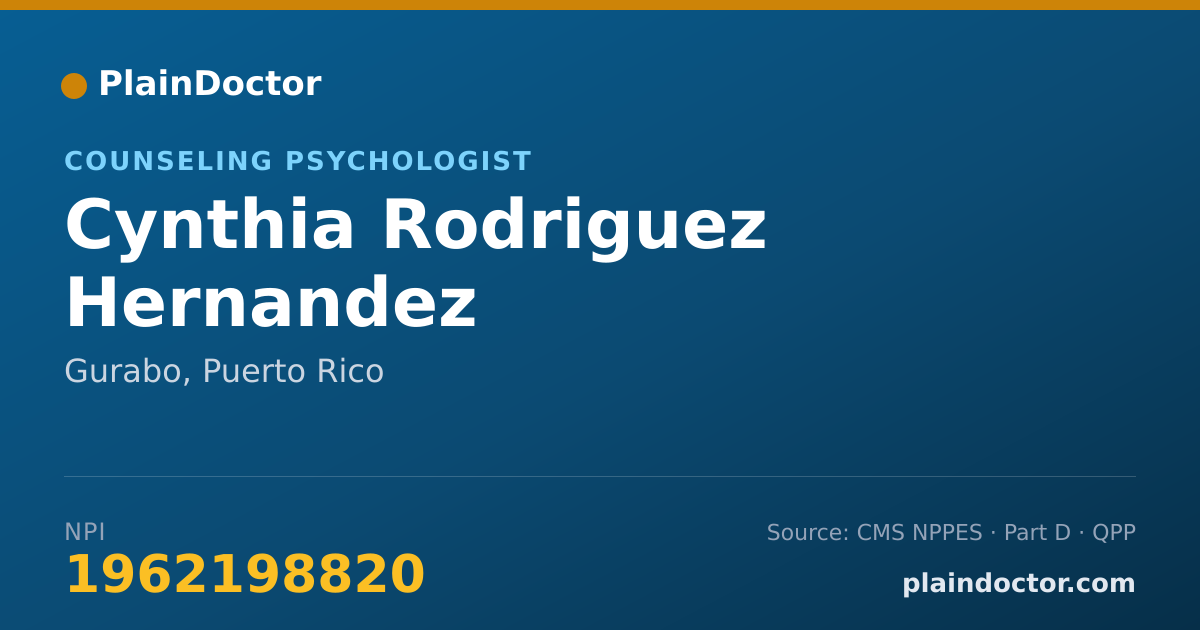 Shareable card for Cynthia Rodriguez Hernandez - Counseling Psychologist, Gurabo, PR