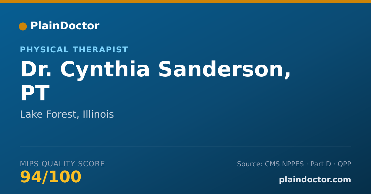 Shareable card for Cynthia Sanderson, PT - Physical Therapist, Lake Forest, IL