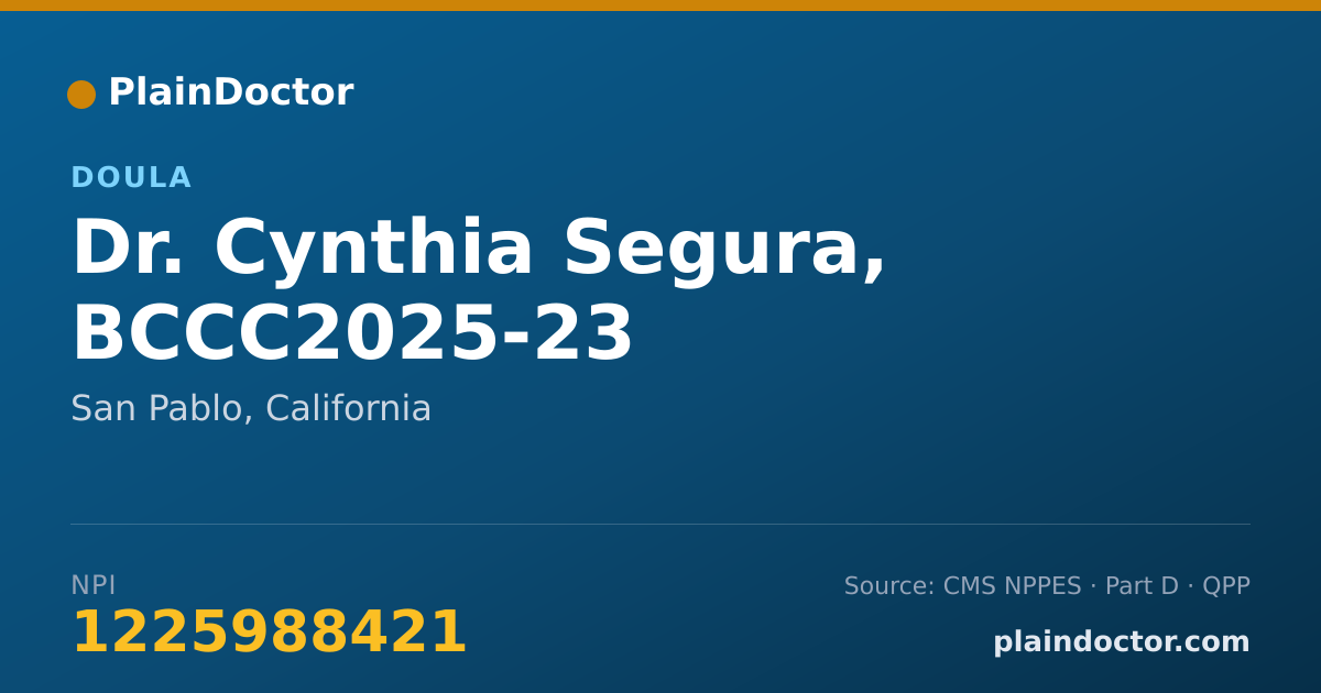 Shareable card for Cynthia Segura, BCCC2025-23 - Doula, San Pablo, CA