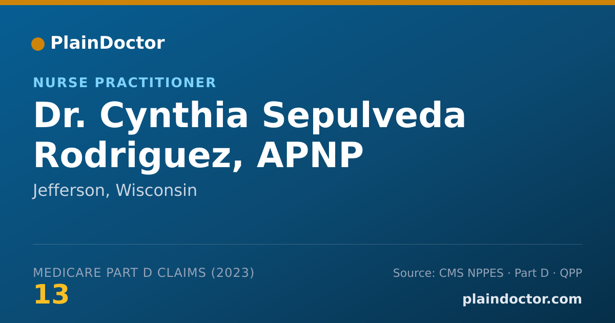 Shareable card for Cynthia Sepulveda Rodriguez, APNP - Nurse Practitioner, Jefferson, WI