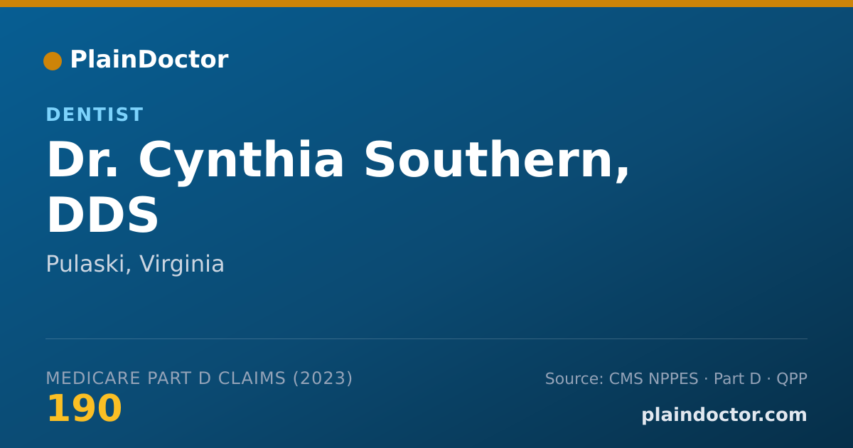 Shareable card for Cynthia Southern, DDS - Dentist, Pulaski, VA