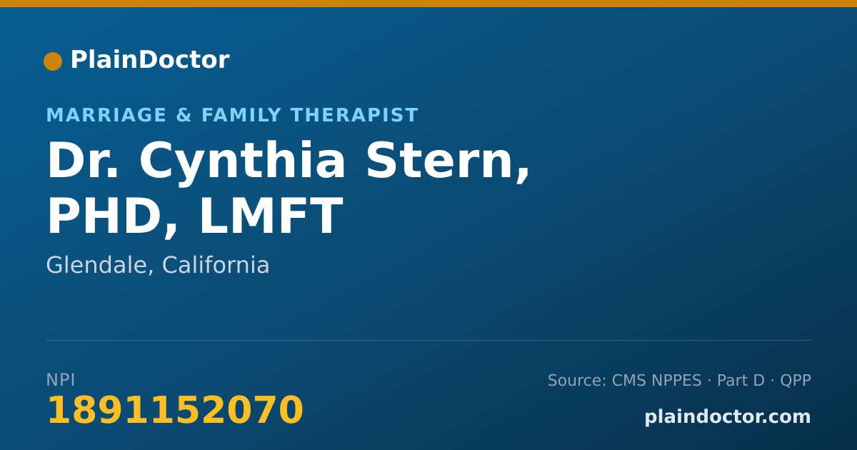 Shareable card for Cynthia Stern, PHD, LMFT - Marriage & Family Therapist, Glendale, CA