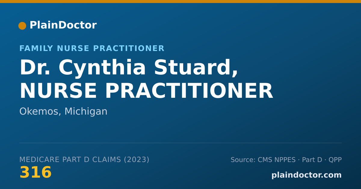 Shareable card for Cynthia Stuard, NURSE PRACTITIONER - Family Nurse Practitioner, Okemos, MI