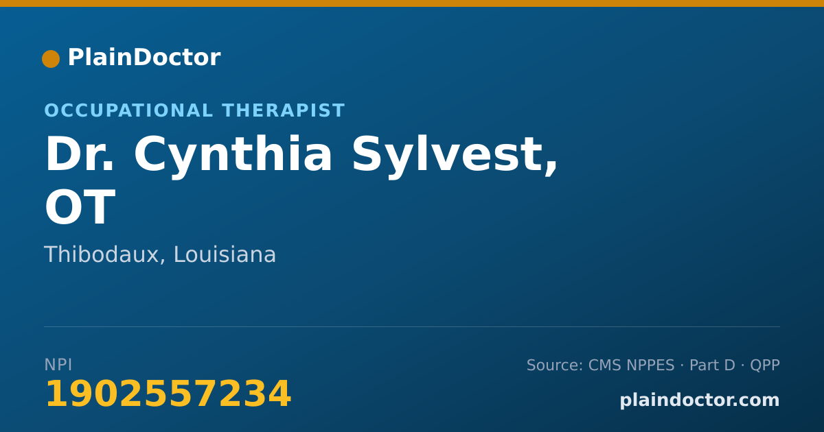 Shareable card for Cynthia Sylvest, OT - Occupational Therapist, Thibodaux, LA
